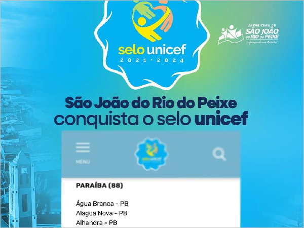 SÃO JOÃO DO RIO DO PEIXE CONQUISTA O SELO UNICEF!